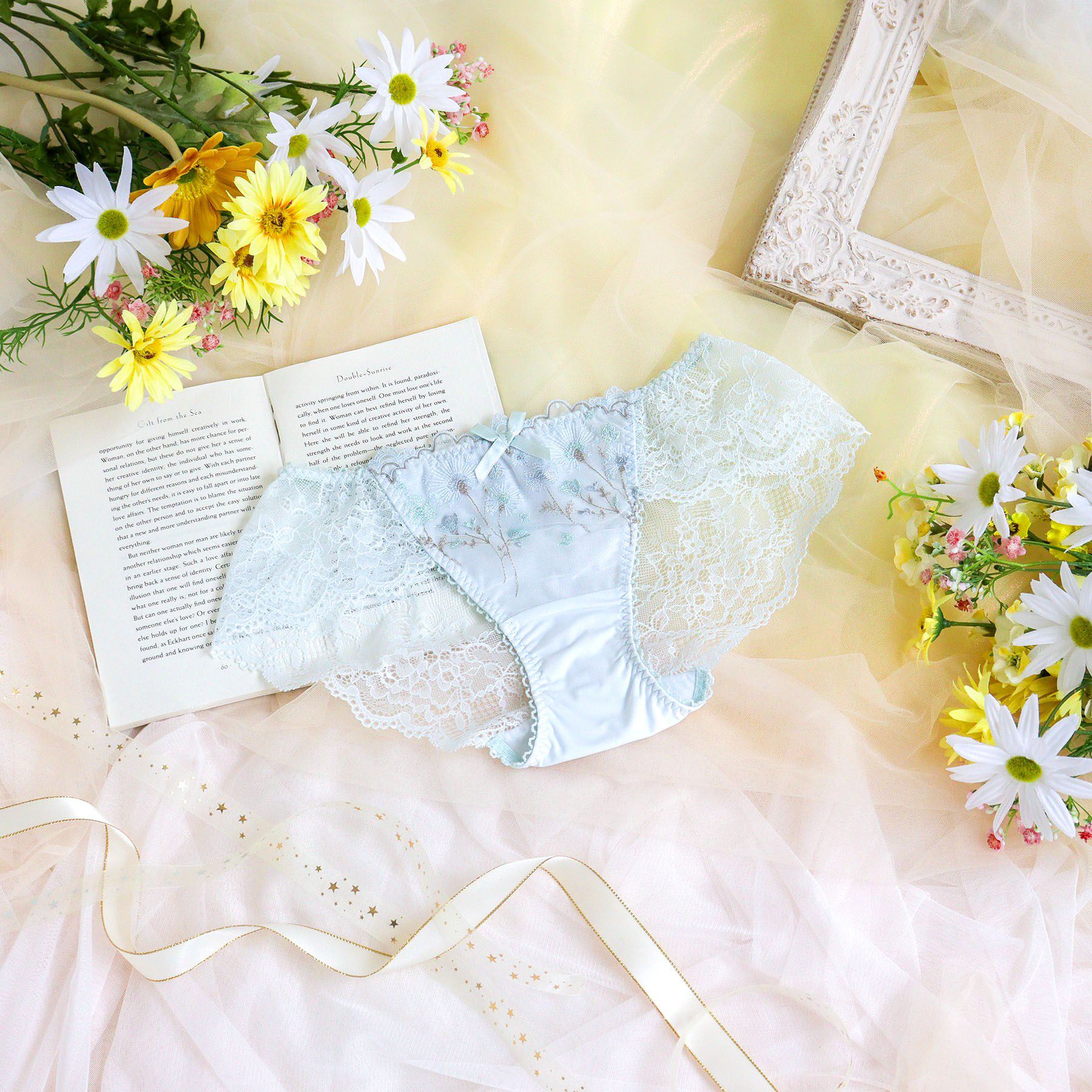 Risa Magli「ミリ レースショーツ」|インナー|ブルー(092)