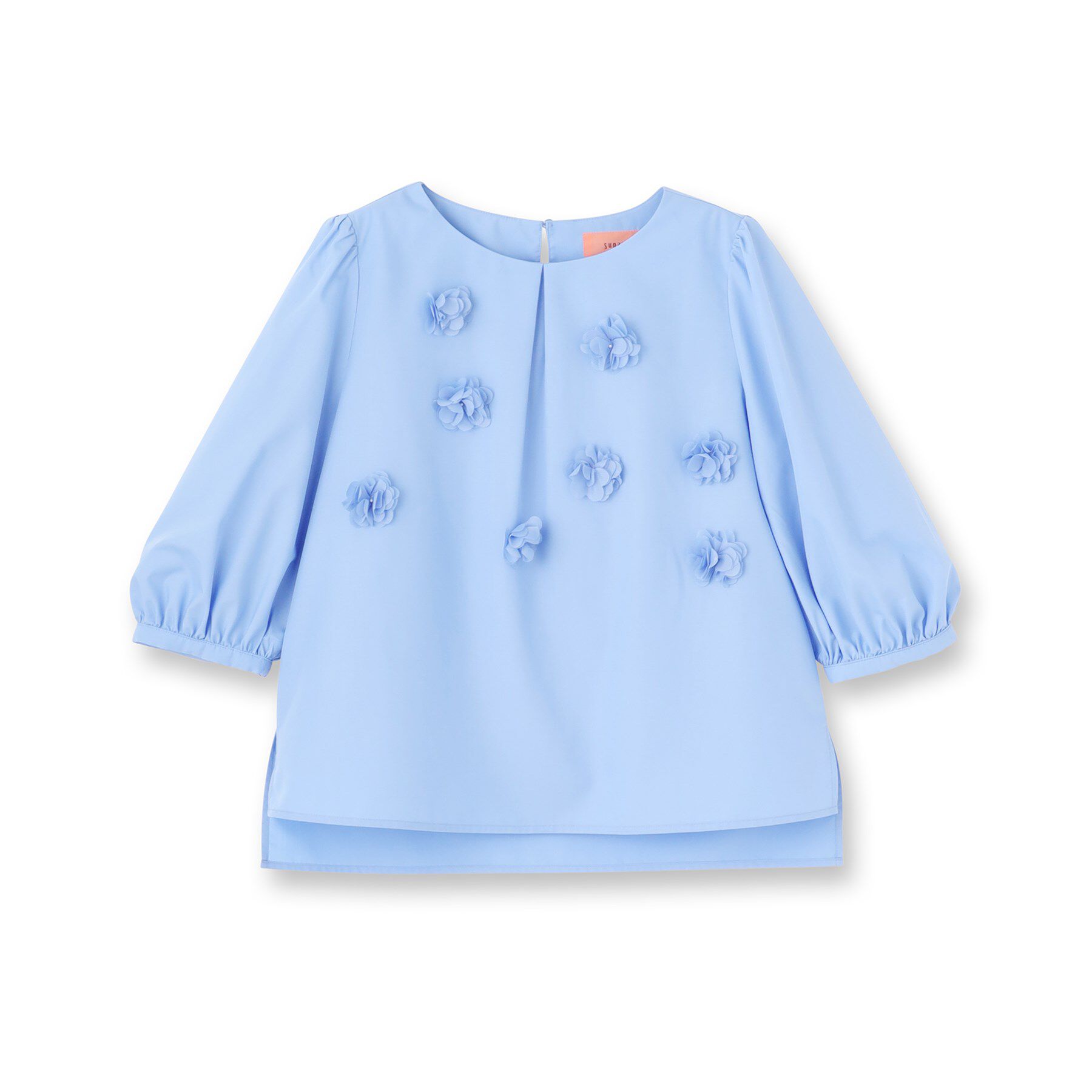 SunaUna「【接触冷感／フラワーモチーフ】パフスリーブブラウス」|シャツ・ブラウス|