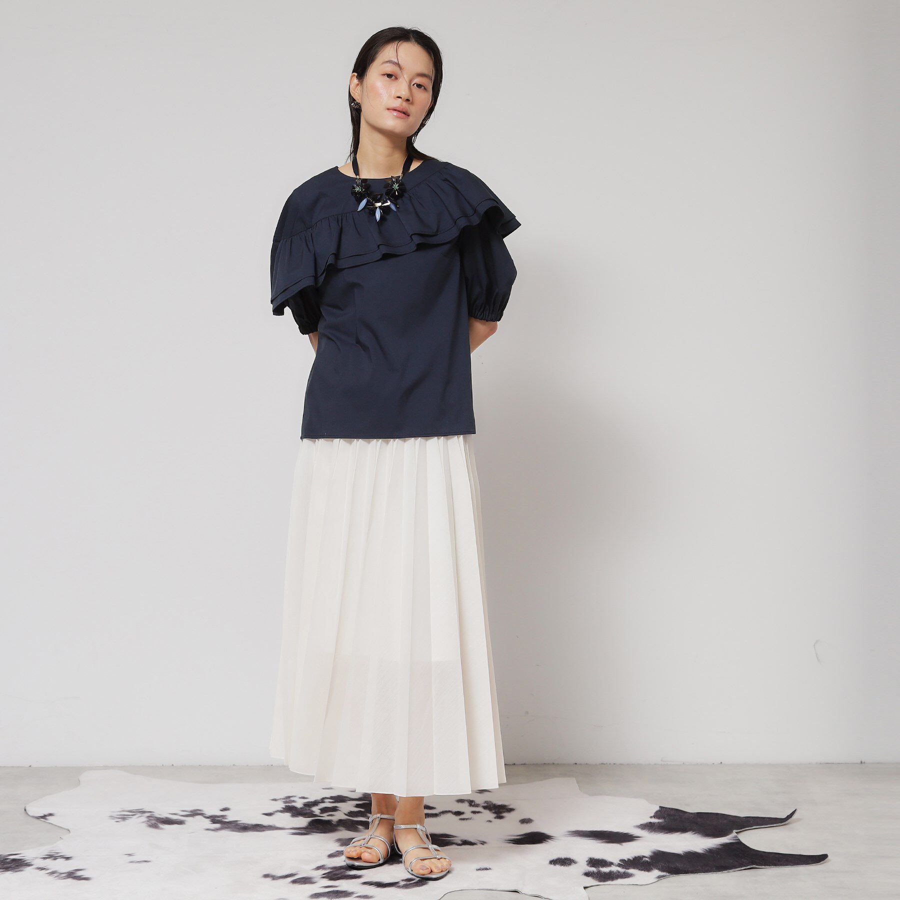 SunaUna「【洗える】アシメフリルブラウス」|シャツ・ブラウス|