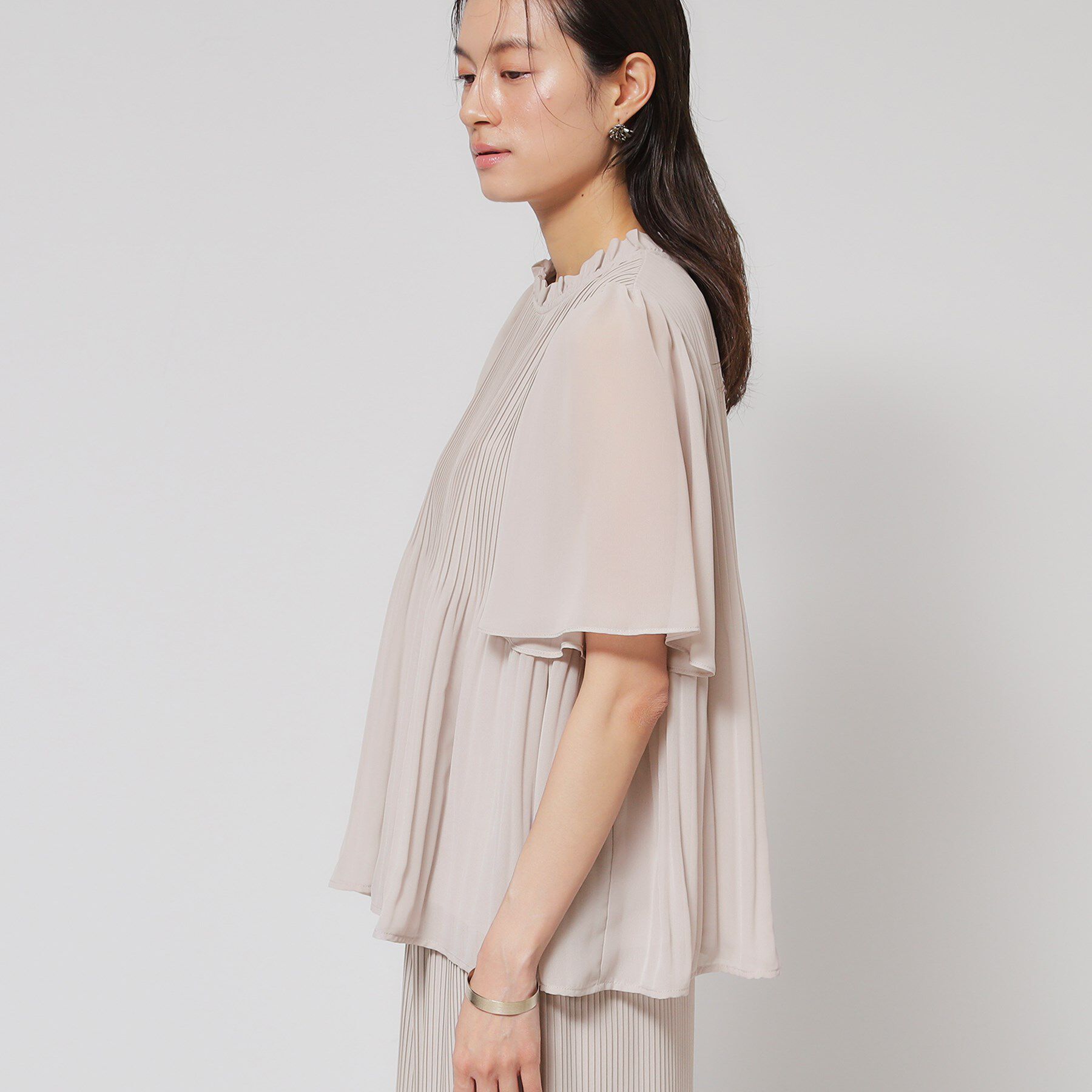SunaUna「【プリーツ／フレアスリーブ】Aラインブラウス」|シャツ・ブラウス|