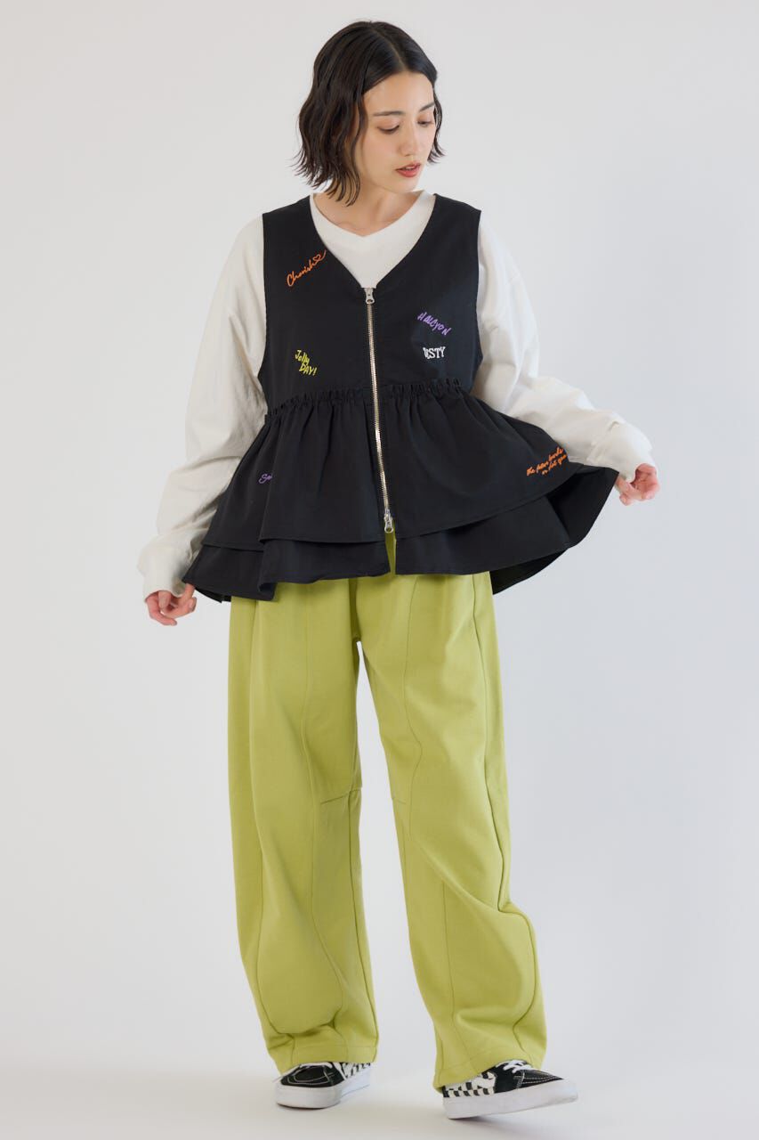 RODEO CROWNS「embroideryフロントジップベスト」|ダウンベスト・ベスト|