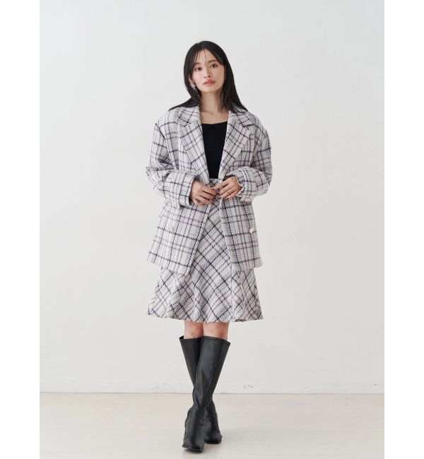 MERCURYDUO「【WEB限定カラーあり】フェイクファートリミングニット」|ニット・セーター|