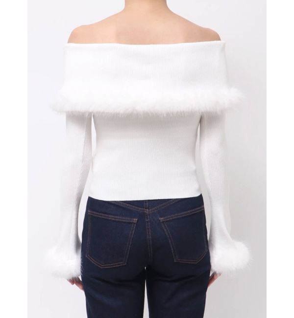 MERCURYDUO「【WEB限定カラーあり】フェイクファートリミングニット」|ニット・セーター|