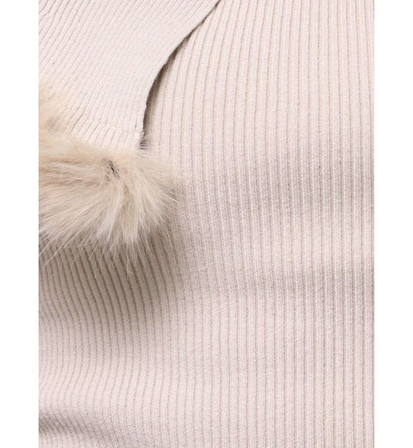 MERCURYDUO「【WEB限定カラーあり】フェイクファートリミングニット」|ニット・セーター|