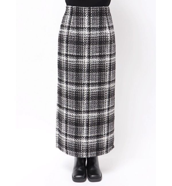 MERCURYDUO「チェックツィードタイトスカート」|スカート|