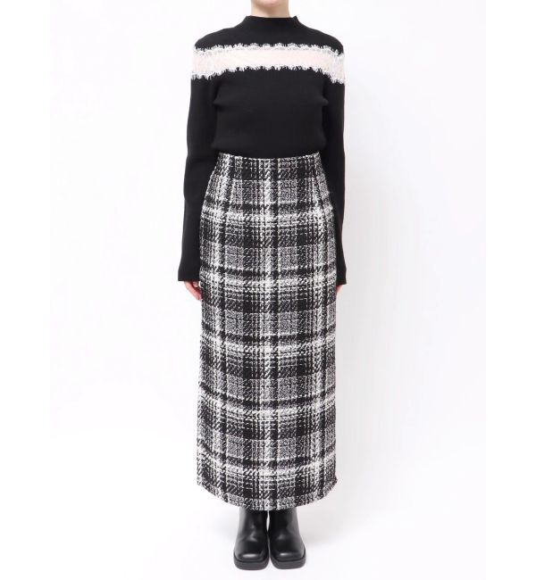 MERCURYDUO「チェックツィードタイトスカート」|スカート|
