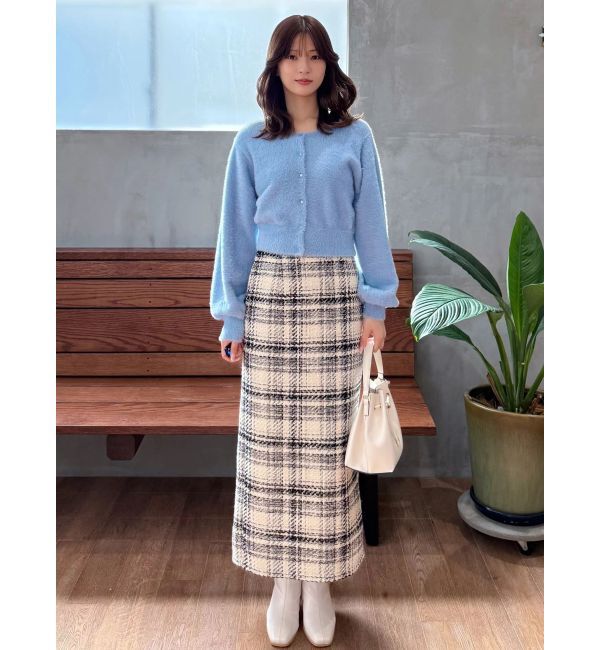 MERCURYDUO「チェックツィードタイトスカート」|スカート|
