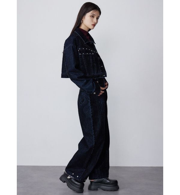 MURUA「フロッキーバレルレッグデニム」|デニム|