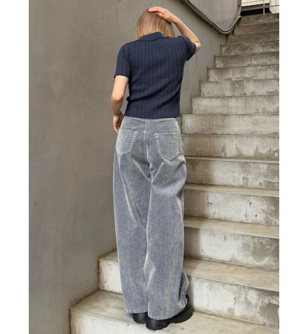 MURUA「フロッキーバレルレッグデニム」|デニム|