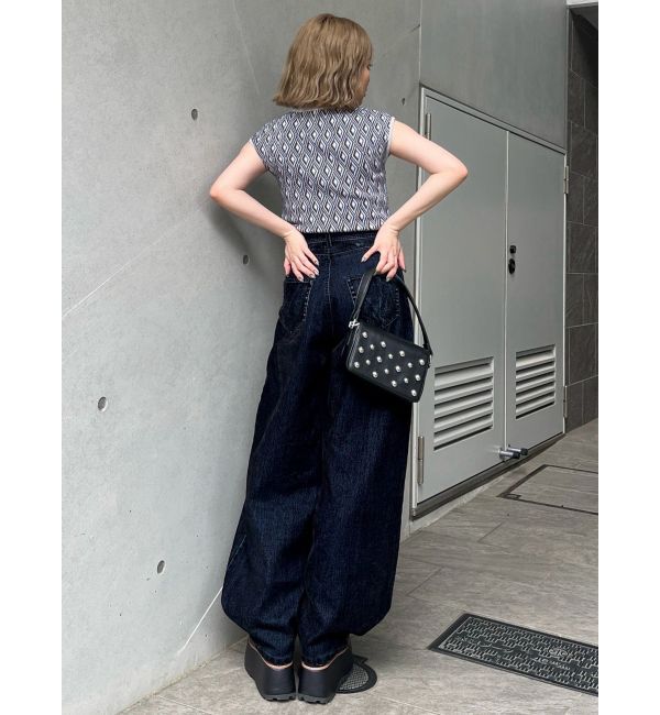 MURUA「フロッキーバレルレッグデニム」|デニム|