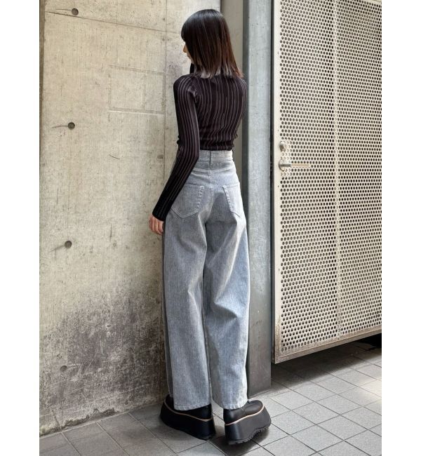 MURUA「フロッキーバレルレッグデニム」|デニム|