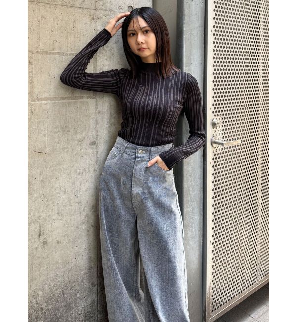 MURUA「フロッキーバレルレッグデニム」|デニム|