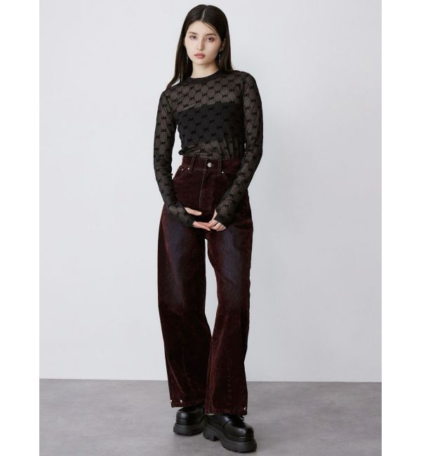 MURUA「フロッキーバレルレッグデニム」|デニム|