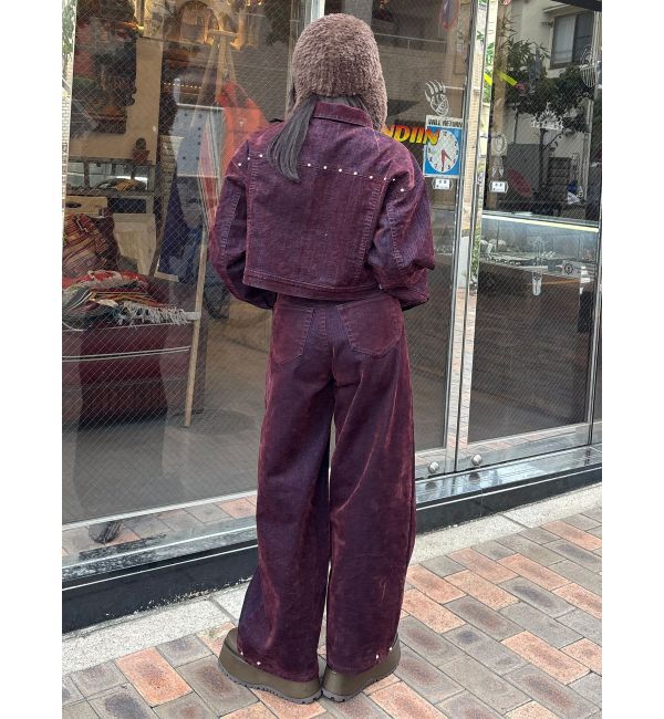 MURUA「フロッキーバレルレッグデニム」|デニム|