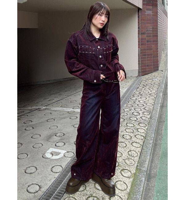 MURUA「フロッキーバレルレッグデニム」|デニム|