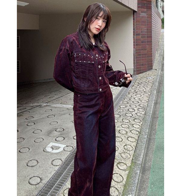 MURUA「フロッキーバレルレッグデニム」|デニム|