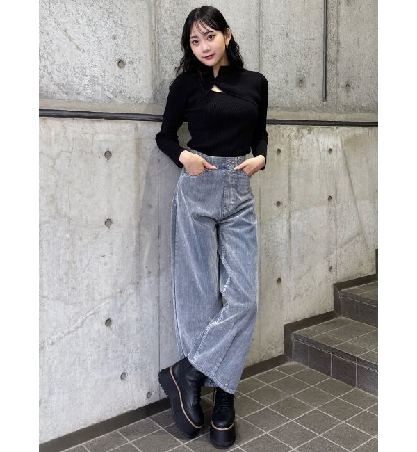 MURUA「フロッキーバレルレッグデニム」|デニム|