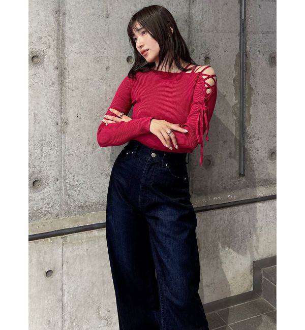 MURUA「フロッキーバレルレッグデニム」|デニム|