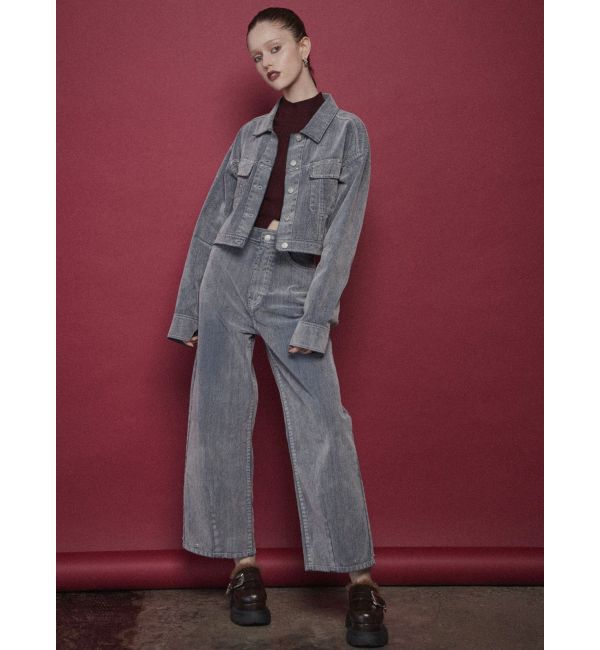 MURUA「フロッキーバレルレッグデニム」|デニム|