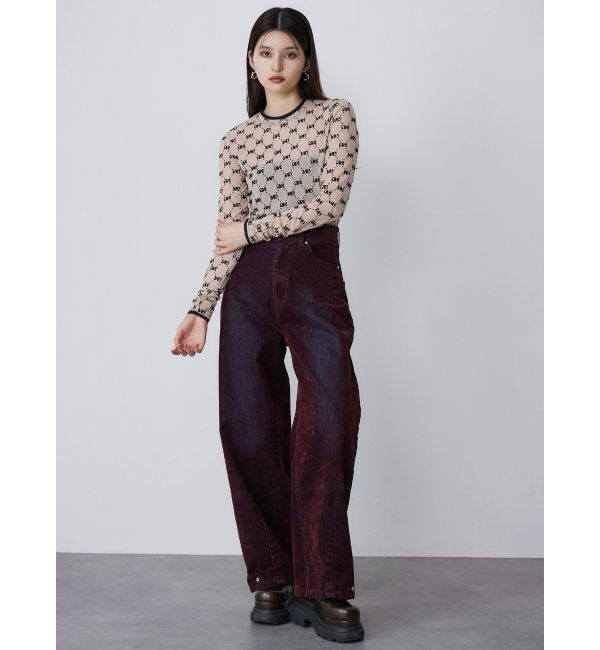 MURUA「フロッキーバレルレッグデニム」|デニム|