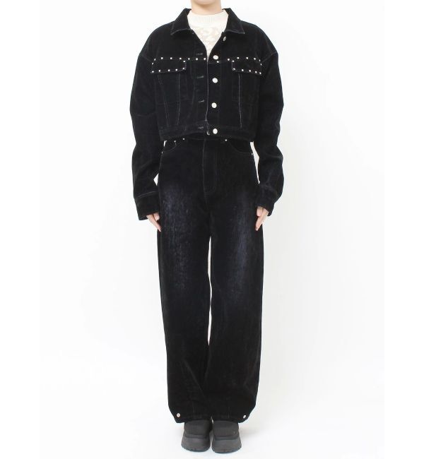 MURUA「フロッキーバレルレッグデニム」|デニム|