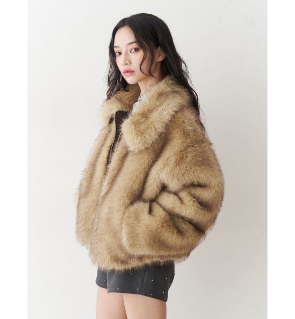 jouetie「【WEB限定】ベルトミドルファーコート」|ブルゾン・スタジャン|