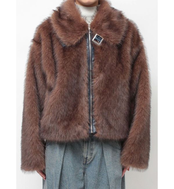 jouetie「【WEB限定】ベルトミドルファーコート」|ブルゾン・スタジャン|