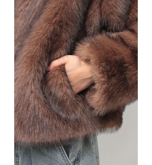 jouetie「【WEB限定】ベルトミドルファーコート」|ブルゾン・スタジャン|