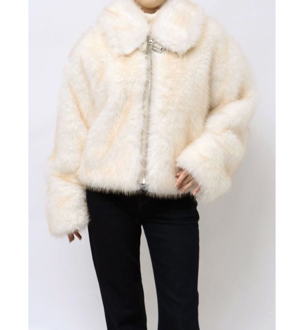 jouetie「【WEB限定】ベルトミドルファーコート」|ブルゾン・スタジャン|