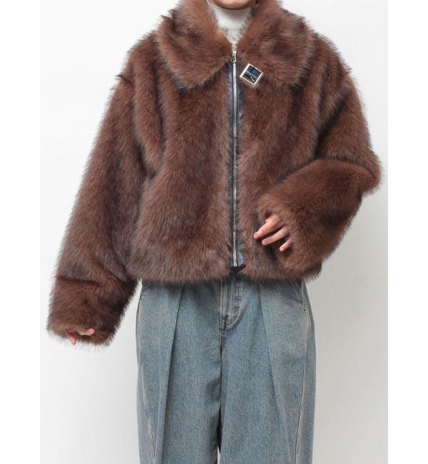 jouetie「【WEB限定】ベルトミドルファーコート」|ブルゾン・スタジャン|