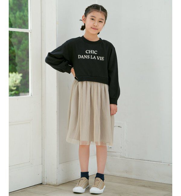 ikka kids「チュールスカートドッキングワンピース（120~160cm）」|スカート|
