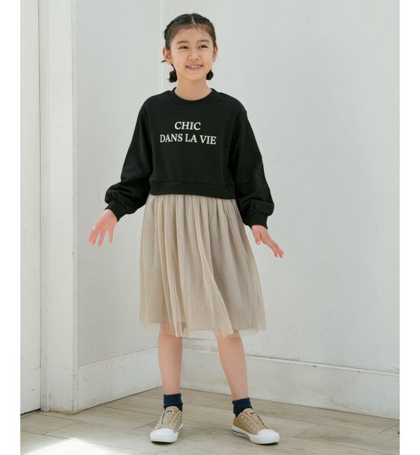 ikka kids「チュールスカートドッキングワンピース（120~160cm）」|スカート|