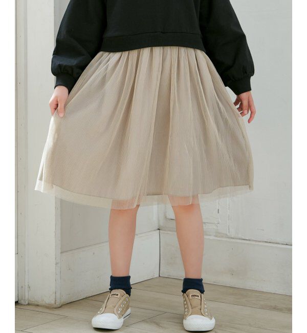 ikka kids「チュールスカートドッキングワンピース（120~160cm）」|スカート|