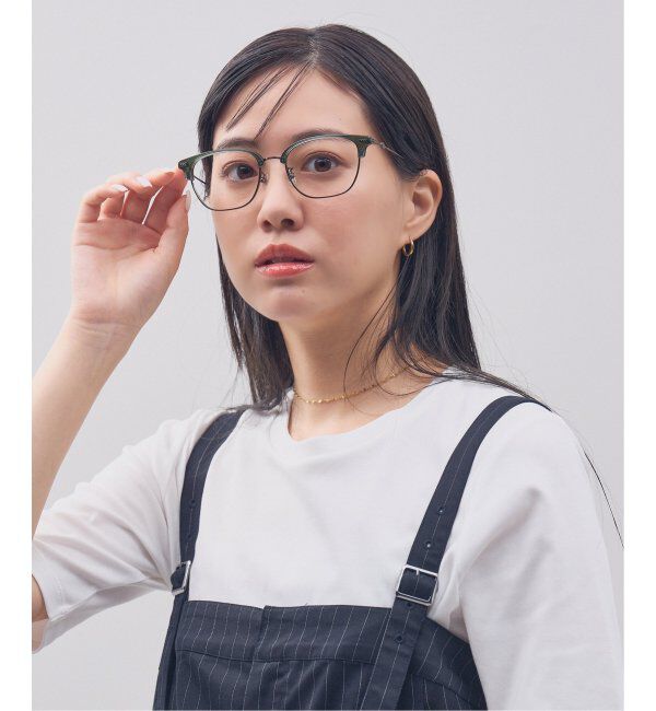  「Zoff｜STUDIO SEVEN｜メガネ プラスチック&times;メタル｜伊達メガネ 度付きメガネ レンズ交換券付」|メガネ|グリーン