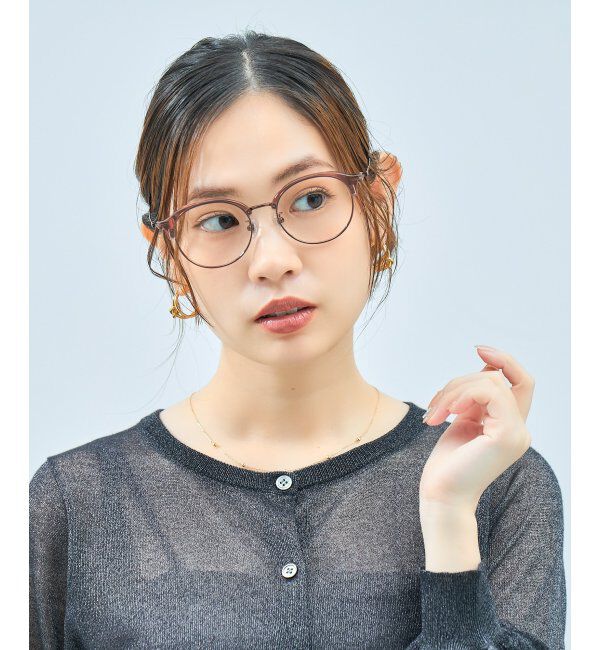  「Zoff｜TRAD メガネ | サーモント 伊達メガネ 度付き 読書 ビジネス   レンズ交換券付」|メガネ|ブラウン系その他1