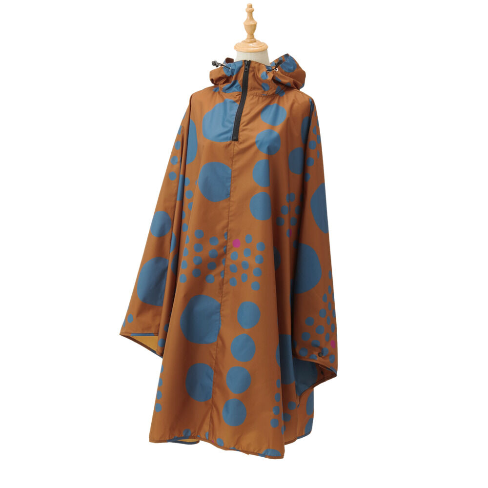 BACKYARD FAMILY「レインコート ポンチョ レディース 通販 レインポンチョ カッパ 雨具 FREE フリーサイズ」|レインコート|ブラウン1