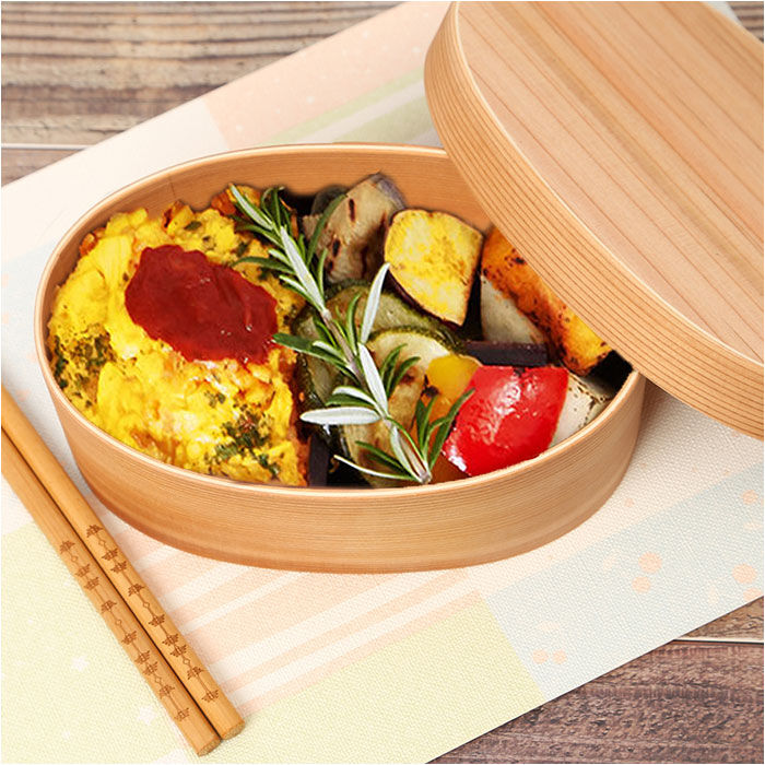 BACKYARD FAMILY「わっぱ 弁当箱 通販 小判型 1段 一段 500ml わっぱ弁当 まげわっぱ 曲げわっぱ 白木」|食器・キッチングッズ|