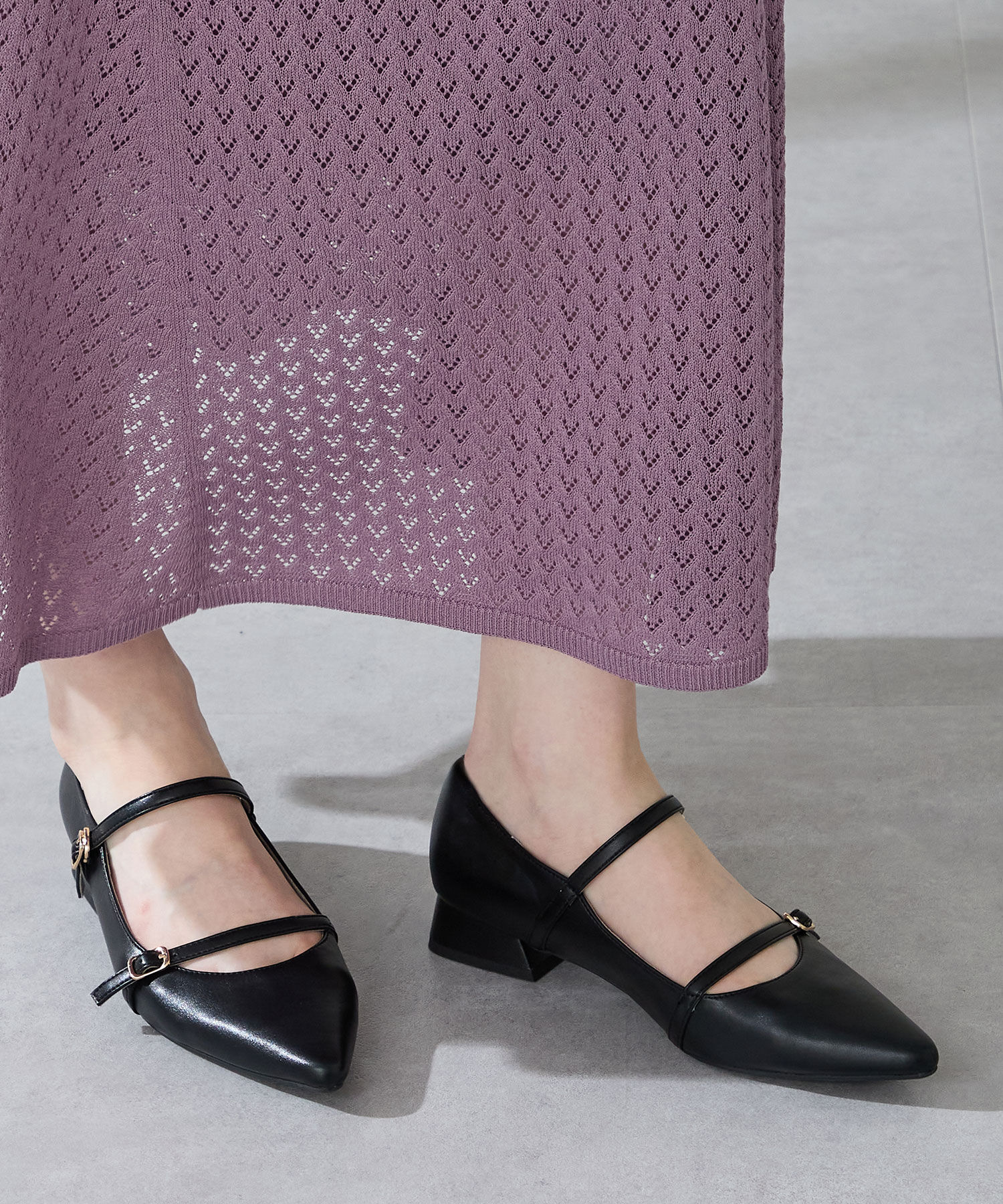 ORiental TRaffic「ポインテッドトゥダブルストラップパンプス/51306」|パンプス|