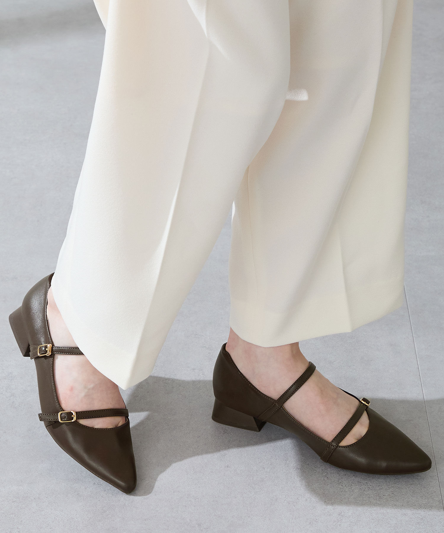 ORiental TRaffic「ポインテッドトゥダブルストラップパンプス/51306」|パンプス|