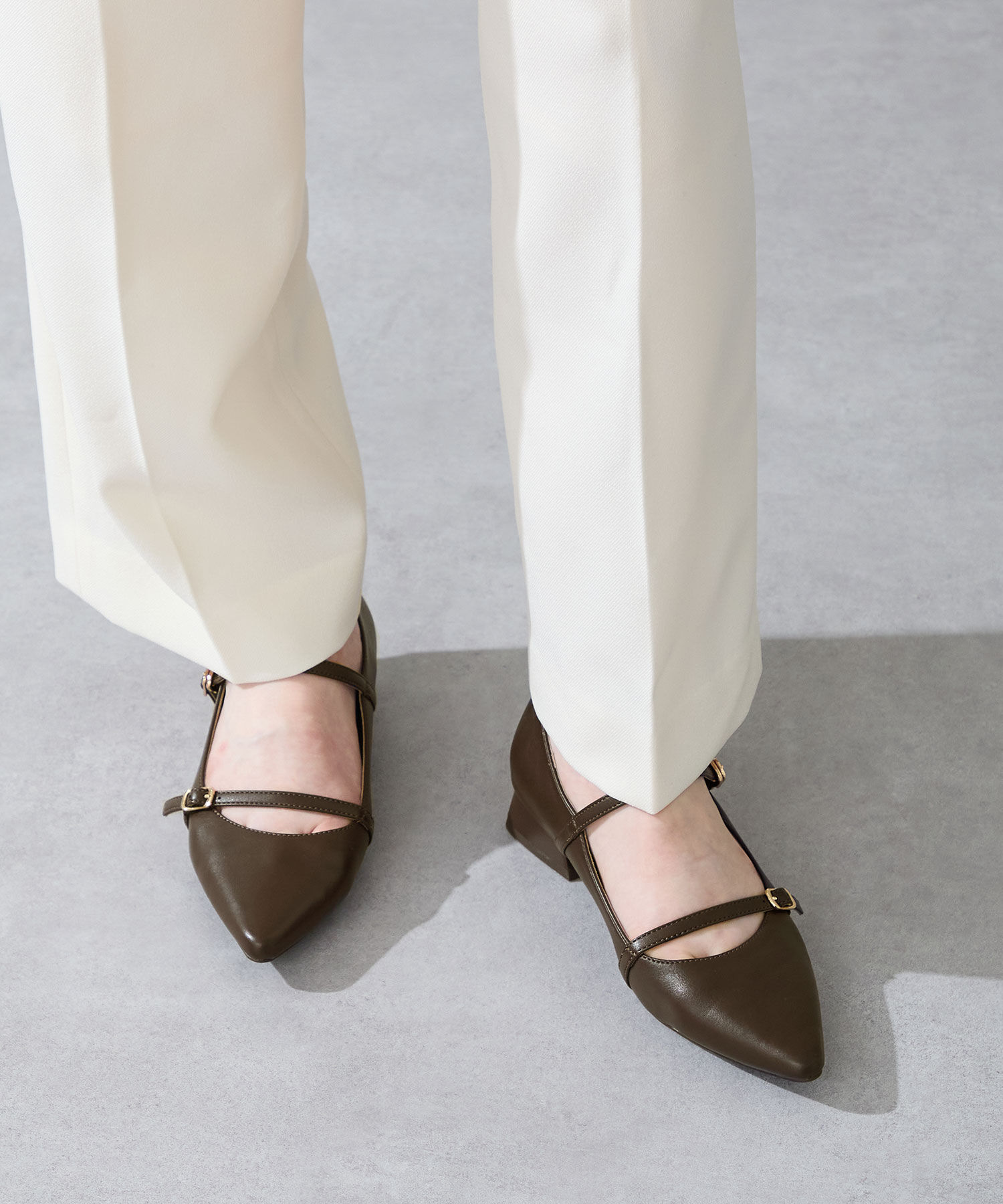 ORiental TRaffic「ポインテッドトゥダブルストラップパンプス/51306」|パンプス|