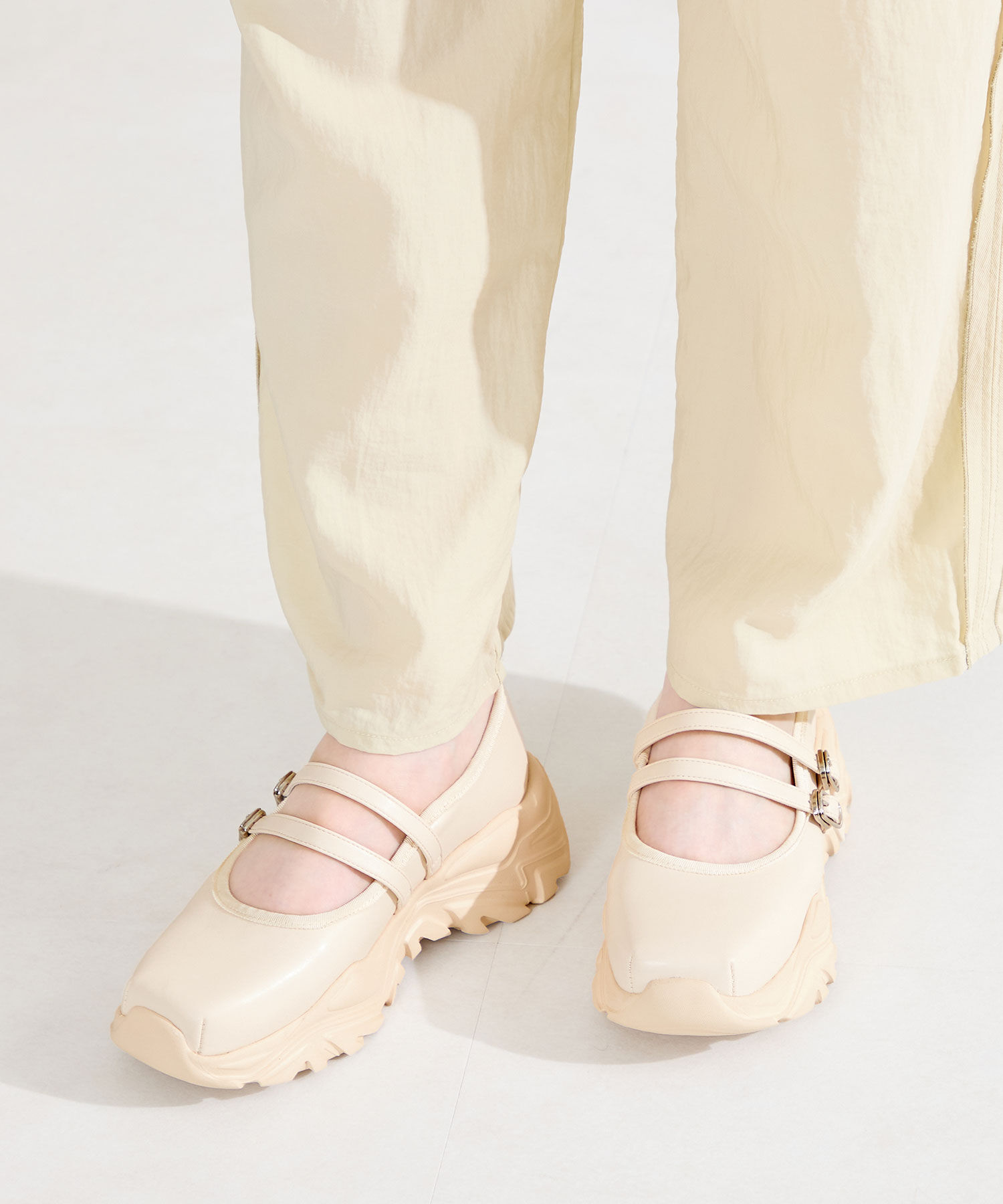 ORiental TRaffic「●2026春夏新作●ダブル ストラップ スニーカー ソール シューズ /61107」|パンプス|