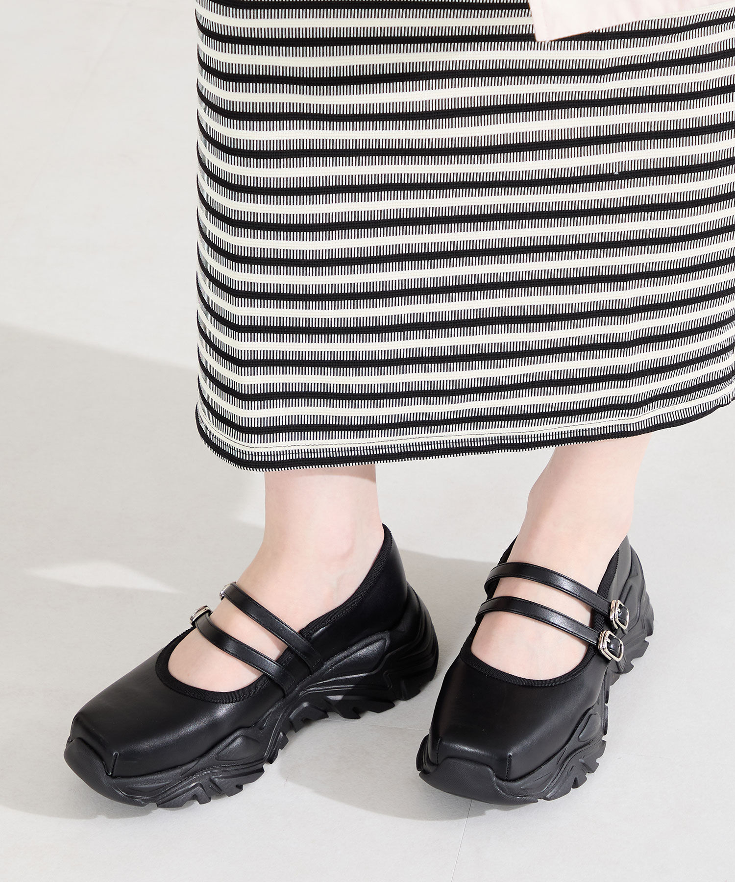 ORiental TRaffic「●2026春夏新作●ダブル ストラップ スニーカー ソール シューズ /61107」|パンプス|