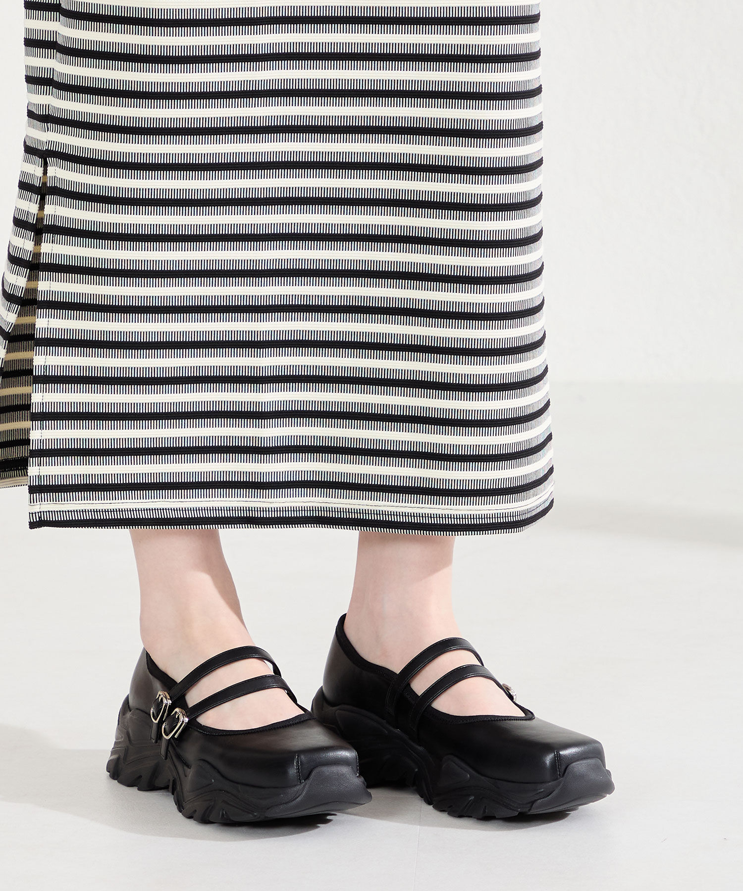 ORiental TRaffic「●2026春夏新作●ダブル ストラップ スニーカー ソール シューズ /61107」|パンプス|