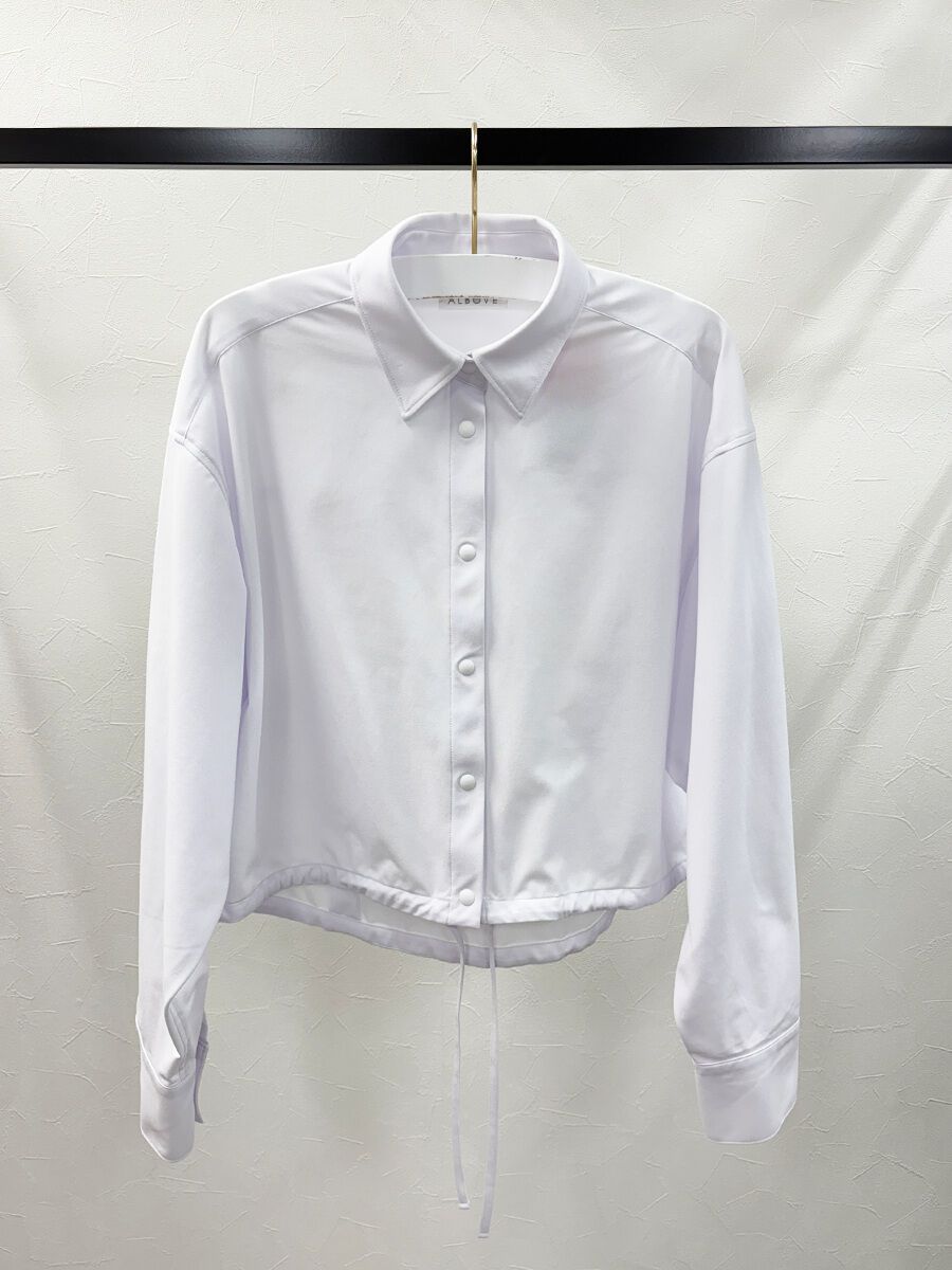 ALBOVE「UVカットクロップド丈リボンシャツ/トップス」|スポーツ|ホワイト