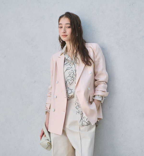 UNITED ARROWS「6ボタン リネン ブレザー ジャケット」|テーラードジャケット|LT.PINK