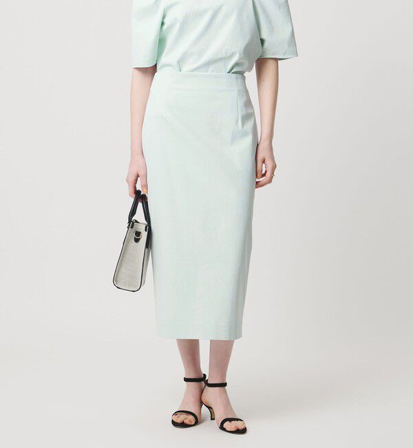 UNITED ARROWS「RIRANCHA ツイル タイトスカート ‐ウォッシャブル‐」|スカート|LT.BLUE