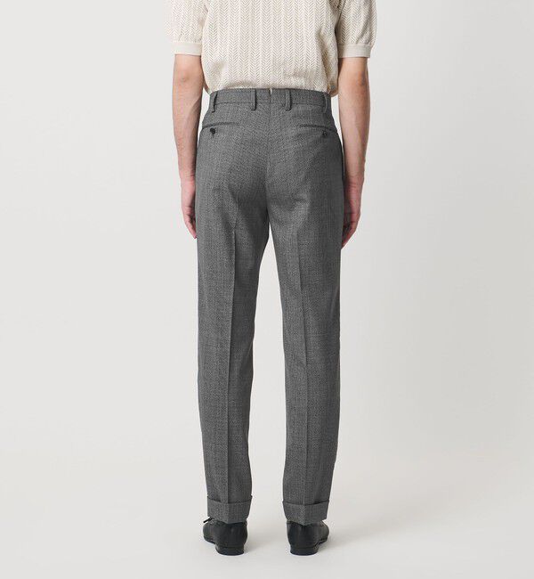 UNITED ARROWS「ハウンドトゥース 1プリーツ スラックス R-MODEL」|スラックス|
