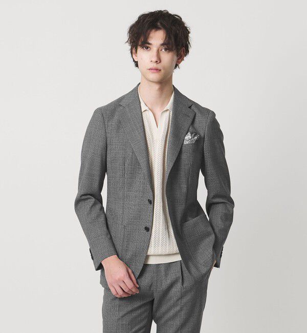 UNITED ARROWS「ハウンドトゥース シングル 3ボタン テーラードジャケット R-MODEL」|テーラードジャケット|DK.GRAY
