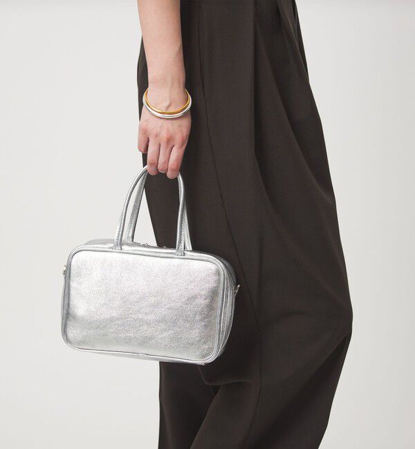 UNITED ARROWS green label relaxing「＜PRATO MADE IN ITALY＞スクエアボストンバッグ」|ショルダー・メッセンジャー|SILVER