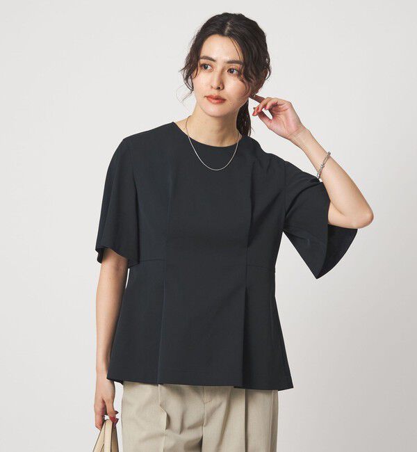 UNITED ARROWS green label relaxing「［size SHORTあり］サラフール タック ブラウス ストレッチ 接触冷感 UVカット」|シャツ・ブラウス|